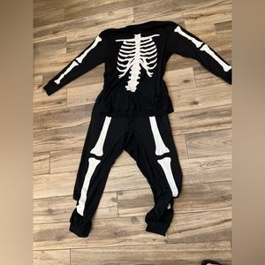 Mens Halloween skeleton glow in the dark pajamas